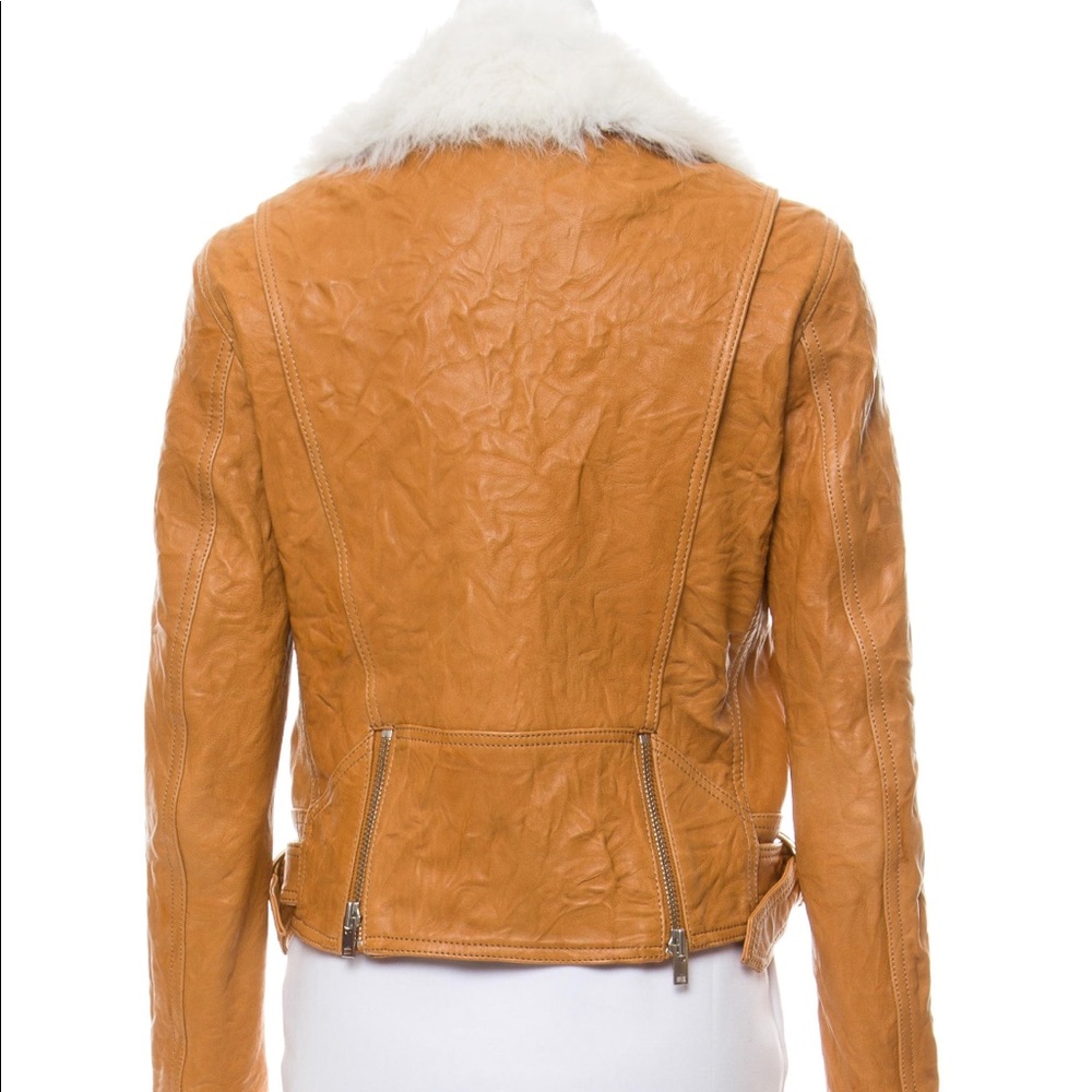 Iro Noemie Camel Shearling Leather Jacket - Picture 8 of 8